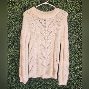 Womens Medium Abercombie & Fitch White/Cream Sweater